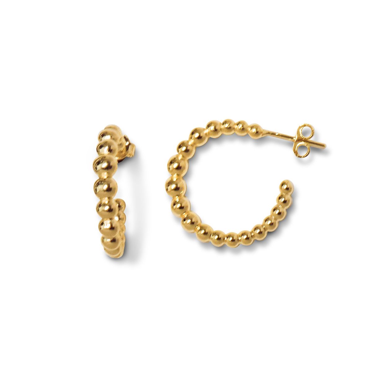 COGGIOLA - Aros Argollas Pelotas 22mm Enchapado Oro 18K
