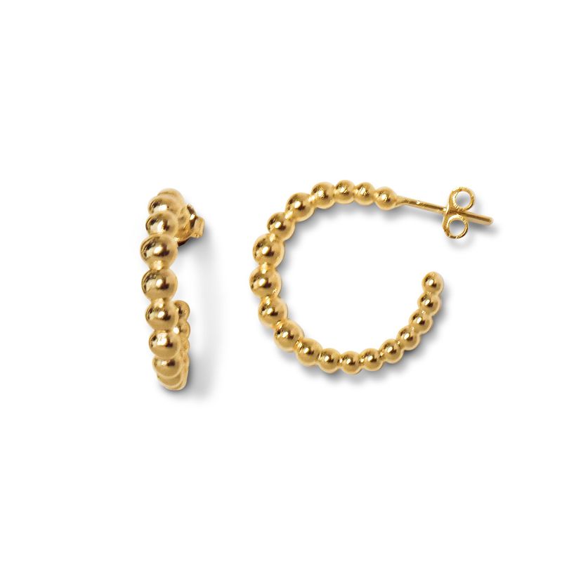 ANDREA COGGIOLA JOYAS - Aros Argollas Pelotas 22mm Enchapado Oro 18K