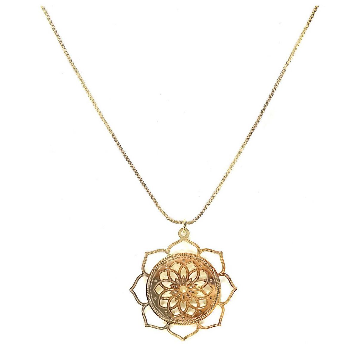 COGGIOLA - Collar Flor De Loto Enchapado Oro 18K 44cm