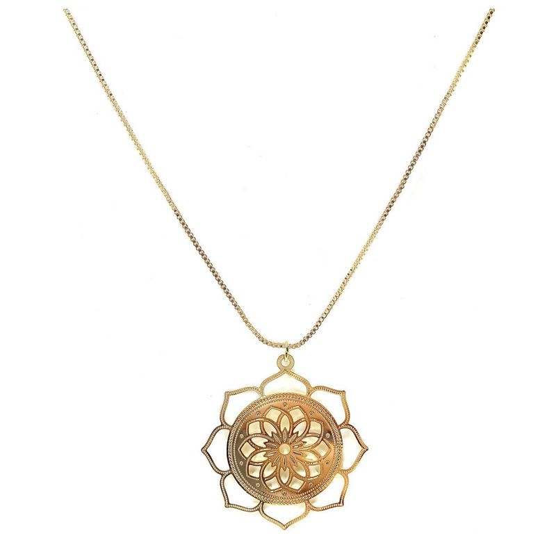 ANDREA COGGIOLA JOYAS - Collar Flor De Loto Enchapado Oro 18K 44cm