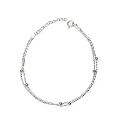 ANDREA COGGIOLA JOYAS - Pulsera Doble Pelotitas Plata Fina 925