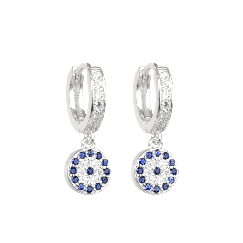 ANDREA COGGIOLA JOYAS - Aros Argolla Ojo Turco Circones Plata 925