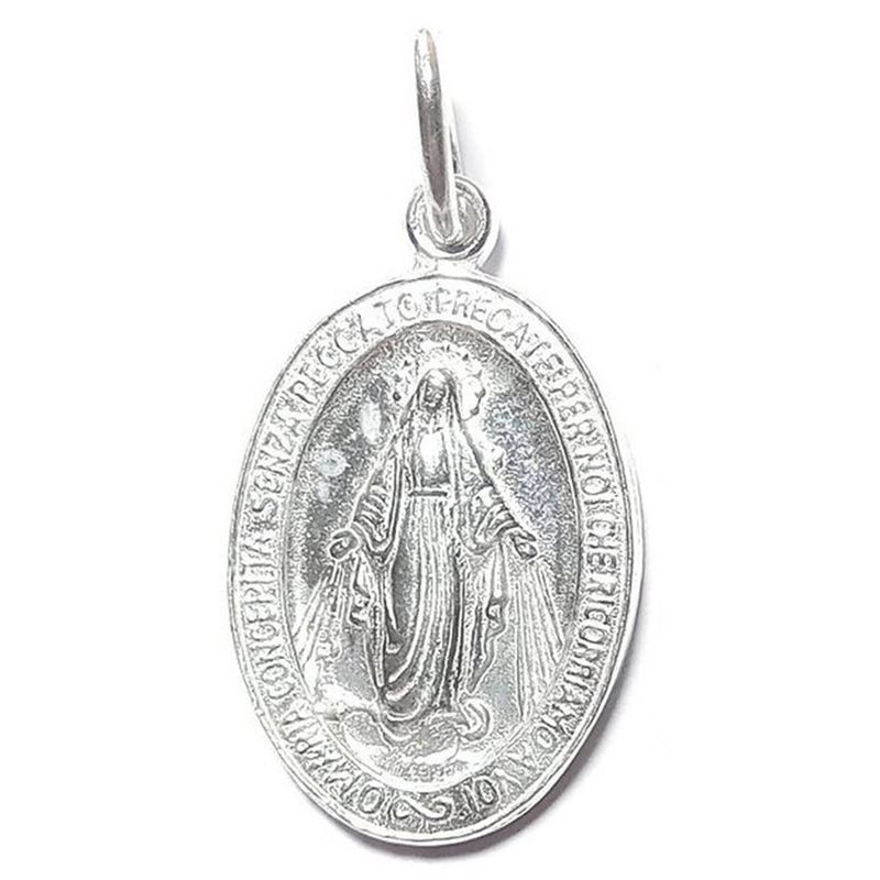 ANDREA COGGIOLA JOYAS - Colgante Medalla Virgen Rayos 12x16mm Plata 925