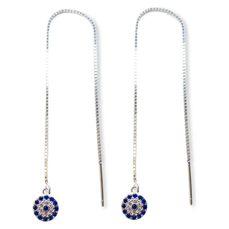 ANDREA COGGIOLA JOYAS - Aros Colgantes Ojo Turco Circones Venecia Plata Fina 925
