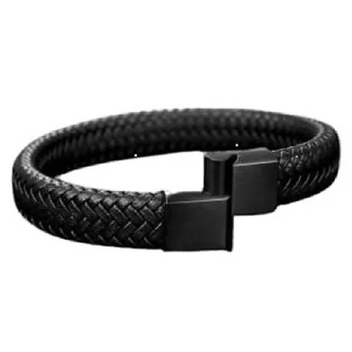 ELBAULDEJUMA - Brazalete pulsera semi cuero cierre acero inoxidable hipoalergénico