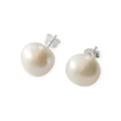 ANDREA COGGIOLA JOYAS - Aros Perla De Río 10mm Plata Fina 925
