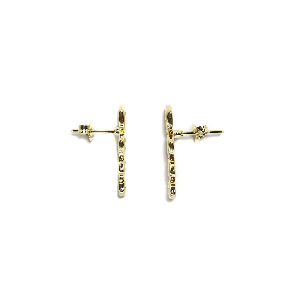 COGGIOLA - Aros Trepadores 4 Corazones Enchapado Oro 18K