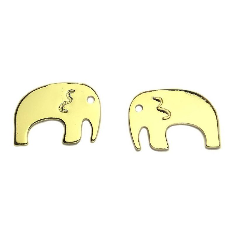 ANDREA COGGIOLA JOYAS - Aros Elefante Lámina Enchapado Oro 18K