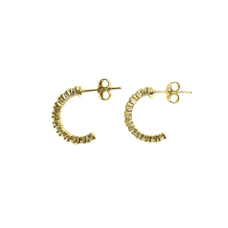 ANDREA COGGIOLA JOYAS - Aros Media Argolla Circón Enchapado Oro 18K