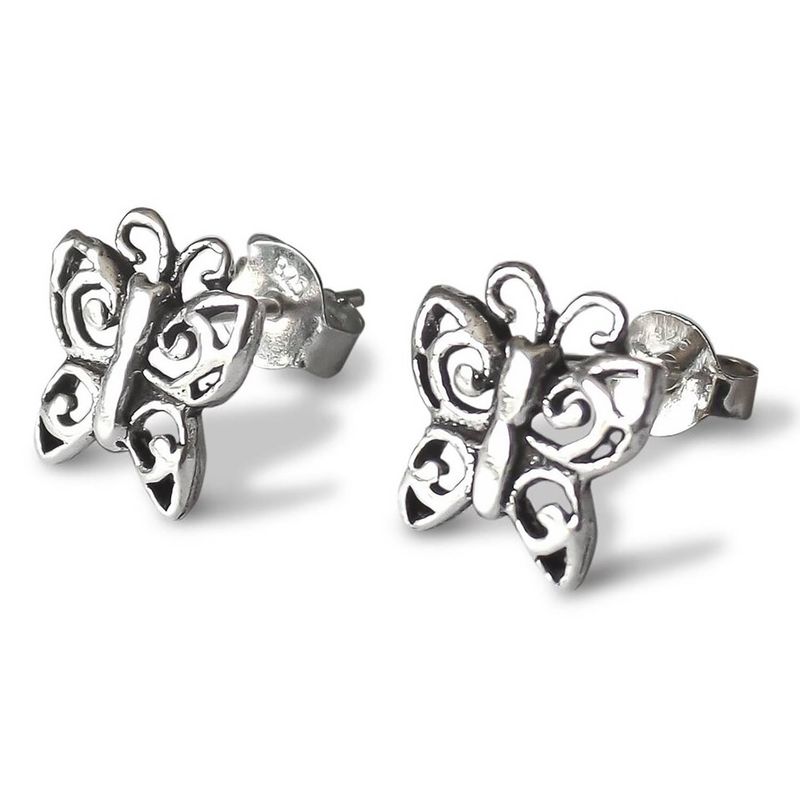 ANDREA COGGIOLA JOYAS - Aros Mariposa Calada Plata Fina 925