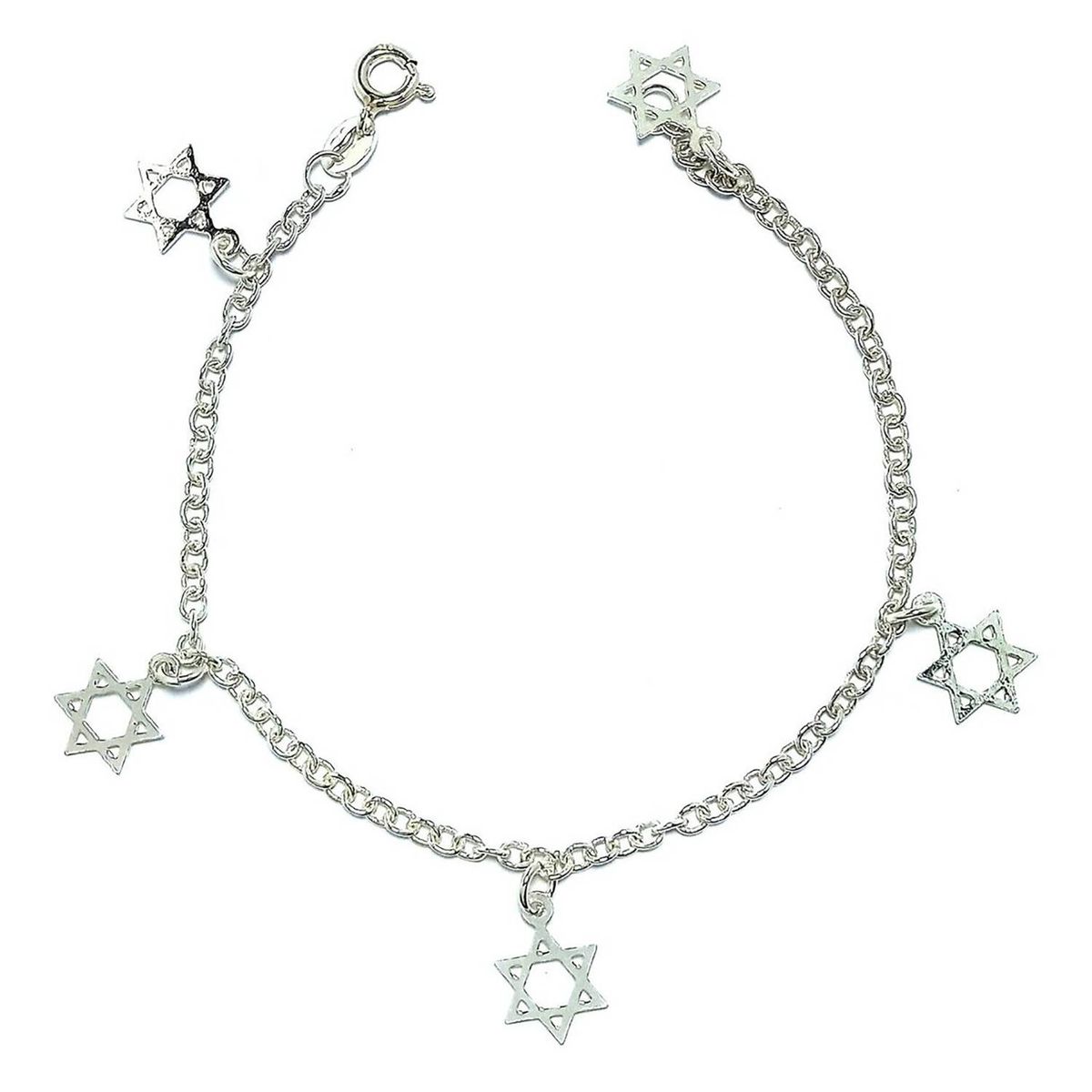 COGGIOLA - Pulsera Estrella De David Plata Fina Ley 925