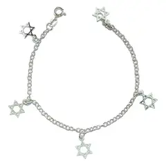 COGGIOLA - Pulsera Estrella De David Plata Fina Ley 925