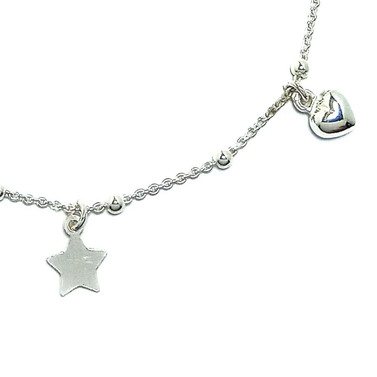COGGIOLA - Pulsera Corazón Estrella Bolita Plata Fina 925