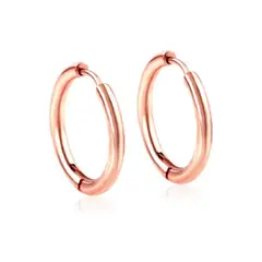ELBAULDEJUMA - Aros argollas redondas acero quirúrgico oro rosa