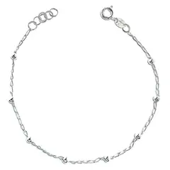 COGGIOLA - Pulsera Bolas Cadena Eslabón Plata Fina 925