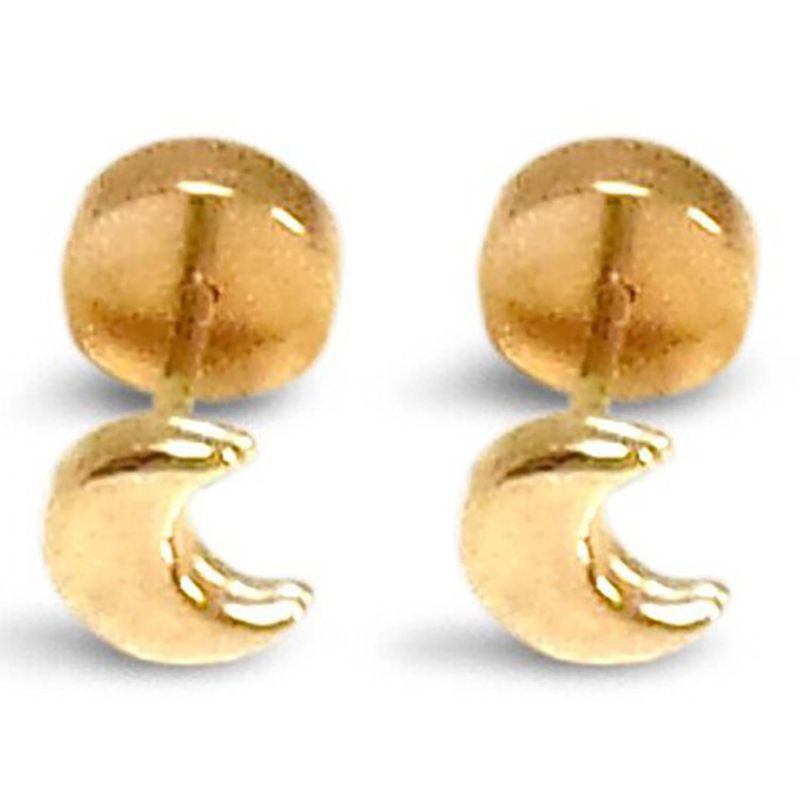 ANDREA COGGIOLA JOYAS - Aros Abridores Bebé Luna Laminado Oro 18K