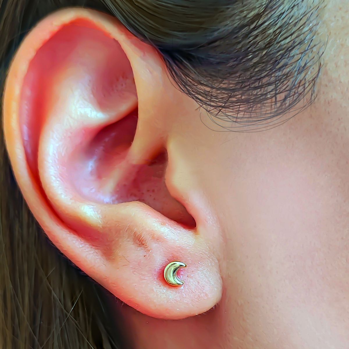 COGGIOLA - Aros Abridores Bebé Luna Laminado Oro 18K