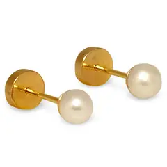ANDREA COGGIOLA JOYAS - Aros Abridores Bebé Perla Cultivada 3mm Oro 18K