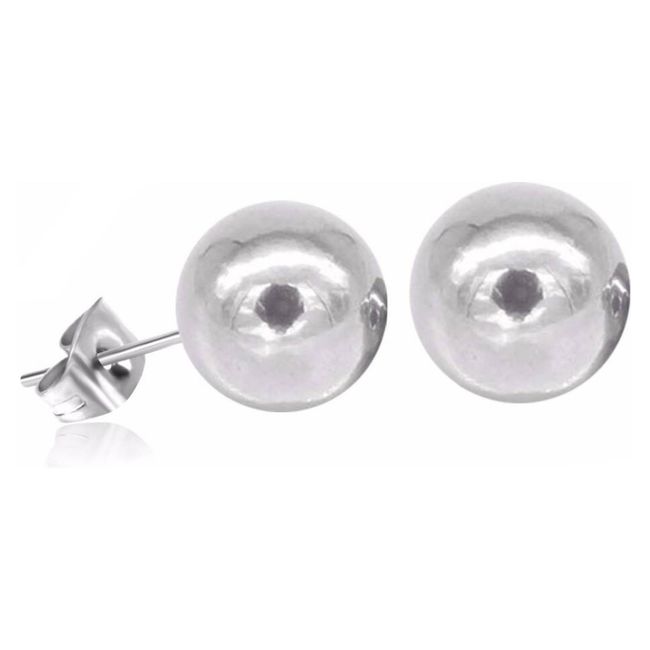 ELBAULDEJUMA - Pendiente bolitas esferas acero quirúrgico hipoalergénico plateadas
