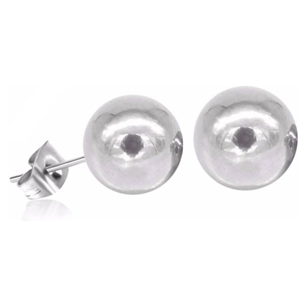 ELBAULDEJUMA - Pendiente bolitas esferas acero quirúrgico hipoalergénico plateadas