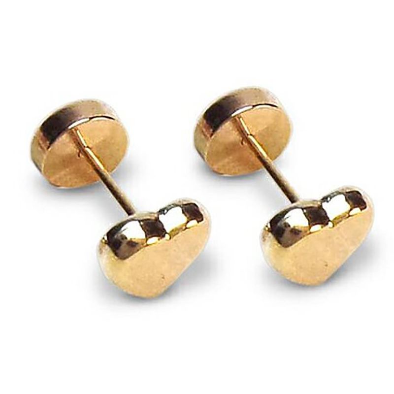 ANDREA COGGIOLA JOYAS - Aros Abridores Bebé Corazón Laminado Oro 18K
