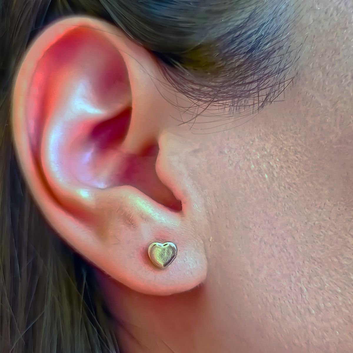 COGGIOLA - Aros Abridores Bebé Corazón Laminado Oro 18K