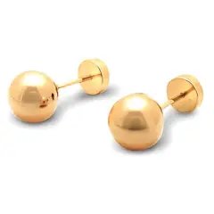 ANDREA COGGIOLA JOYAS - Aros Abridores Bolita 5mm Laminado Oro 18K