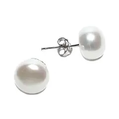 ANDREA COGGIOLA JOYAS - Aros Perla De Río 9mm Plata Fina 925