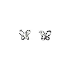 ANDREA COGGIOLA JOYAS - Aros Mariposa Circón Plata Fina 925
