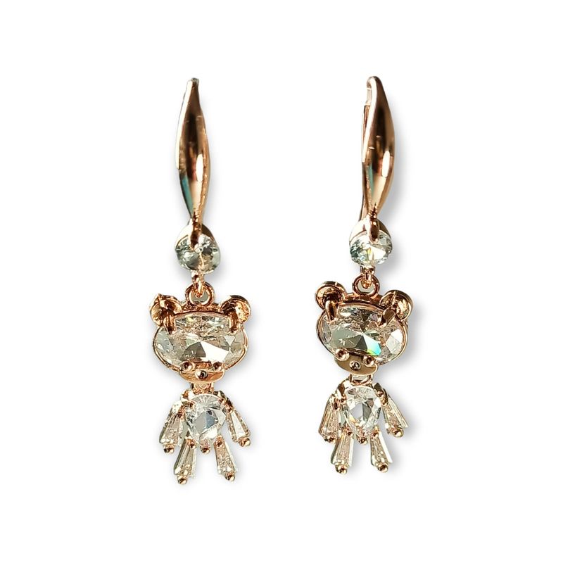 ELBAULDEJUMA - Pendientes aros aretes oso osito luz zirconia