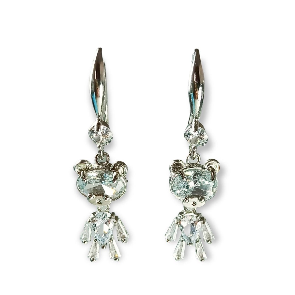 ELBAULDEJUMA - Pendientes aros aretes oso osito luz zirconia