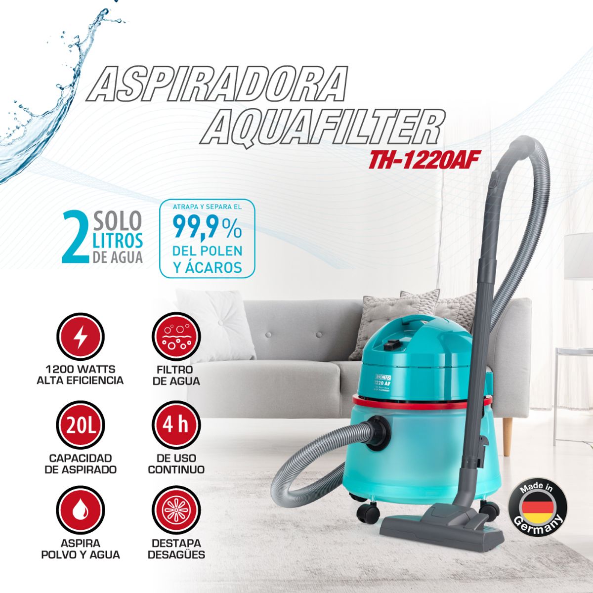 THOMAS - Aspiradora Aquafilter Thomas TH-1220AF