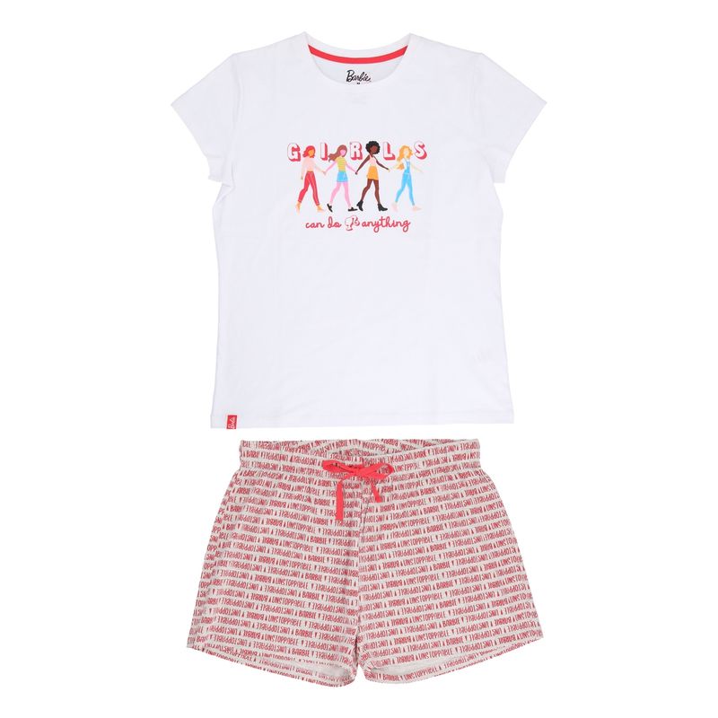 BARBIE - PIJAMA MUJER BARBIE BLANCOROJO FULL PRINT