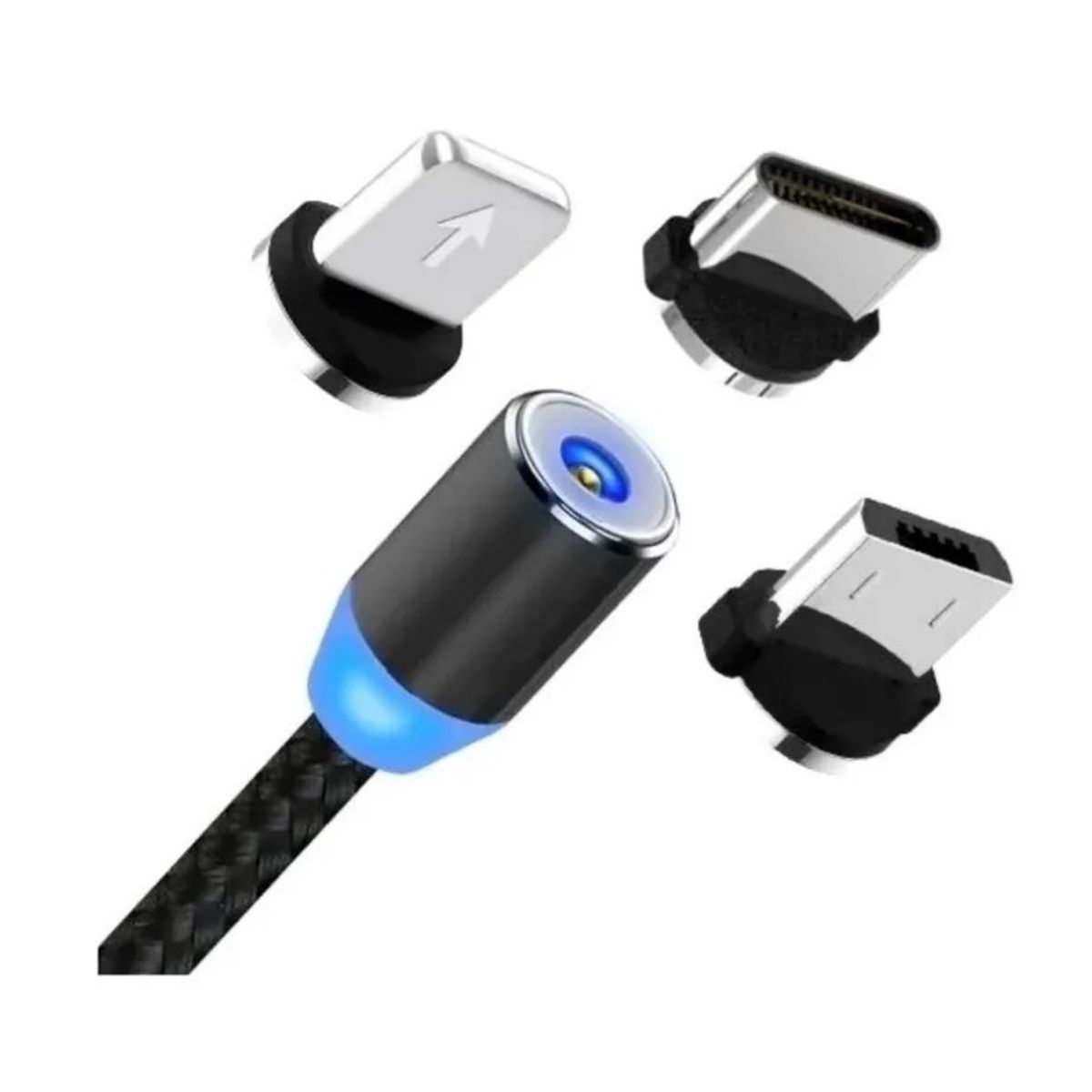 GENERICO - Cable Magnético Usb 3 En 1 Premium 1 Metro Carga Rapida 2.4a