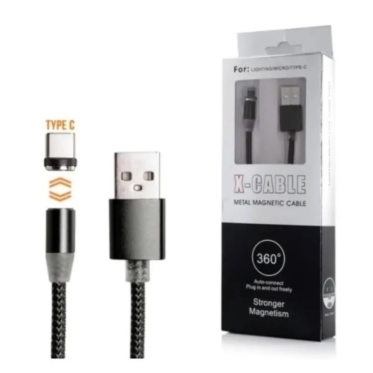GENERICO - Cable Magnético Usb 3 En 1 Premium 1 Metro Carga Rapida 2.4a