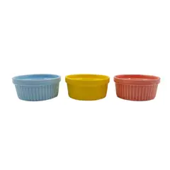 MOGA - Set Pocillos Cuencos Bowl Ceramica 3 Pzas Salsero