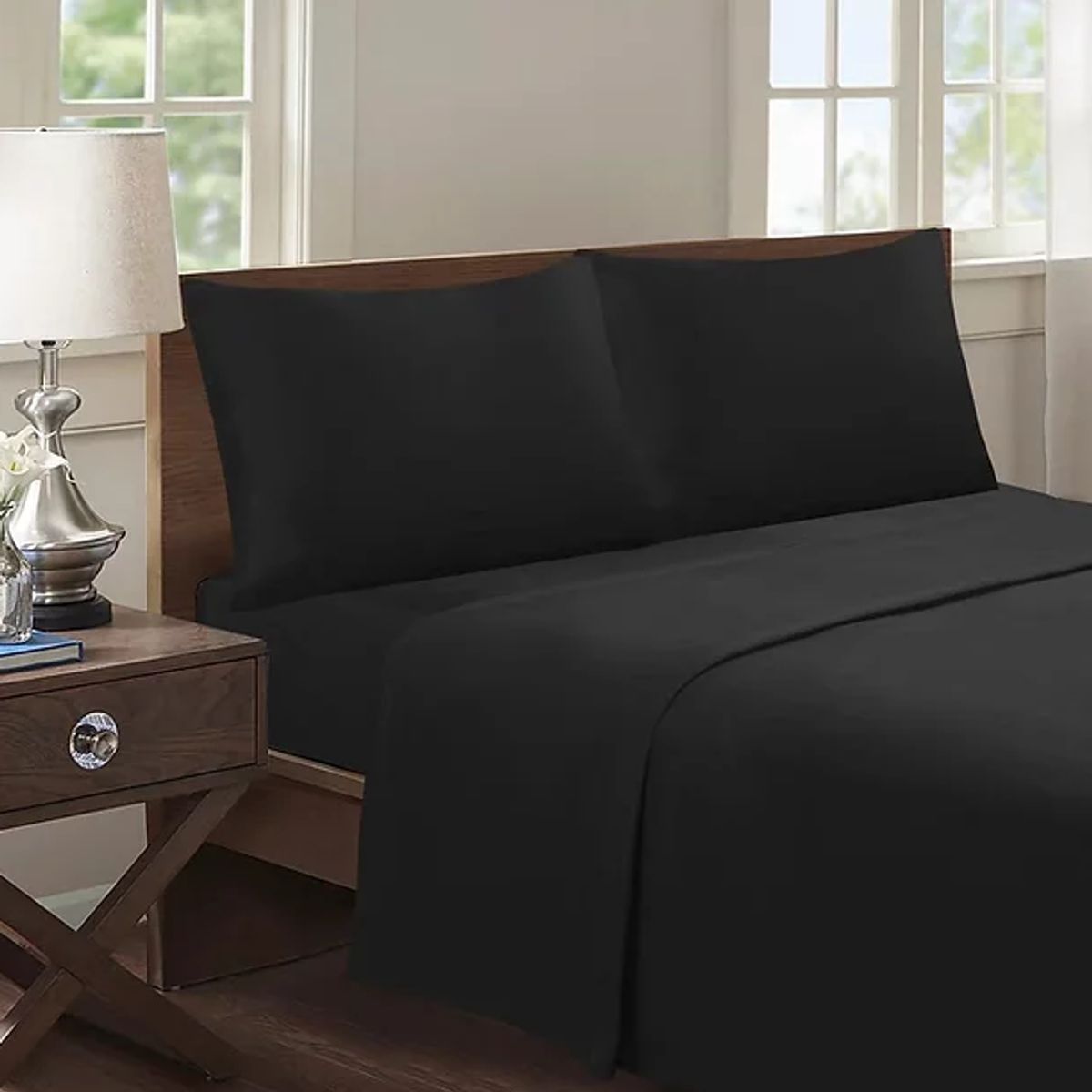 GENERICO - Juego de Sábanas 2 Plazas Unicolor 144 Hilos - Varios Colores.