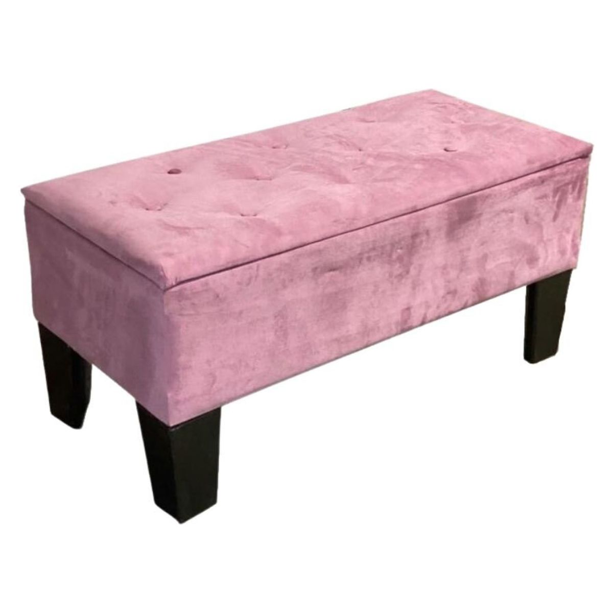 MUEBLES HVM - Banqueta Baul HVM Palo Rosa Felpa