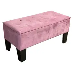 MUEBLES HVM - Banqueta Baul HVM Palo Rosa Felpa