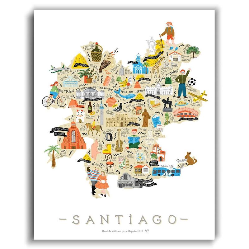 MAPPIN - Mapa de santiago ilustrado