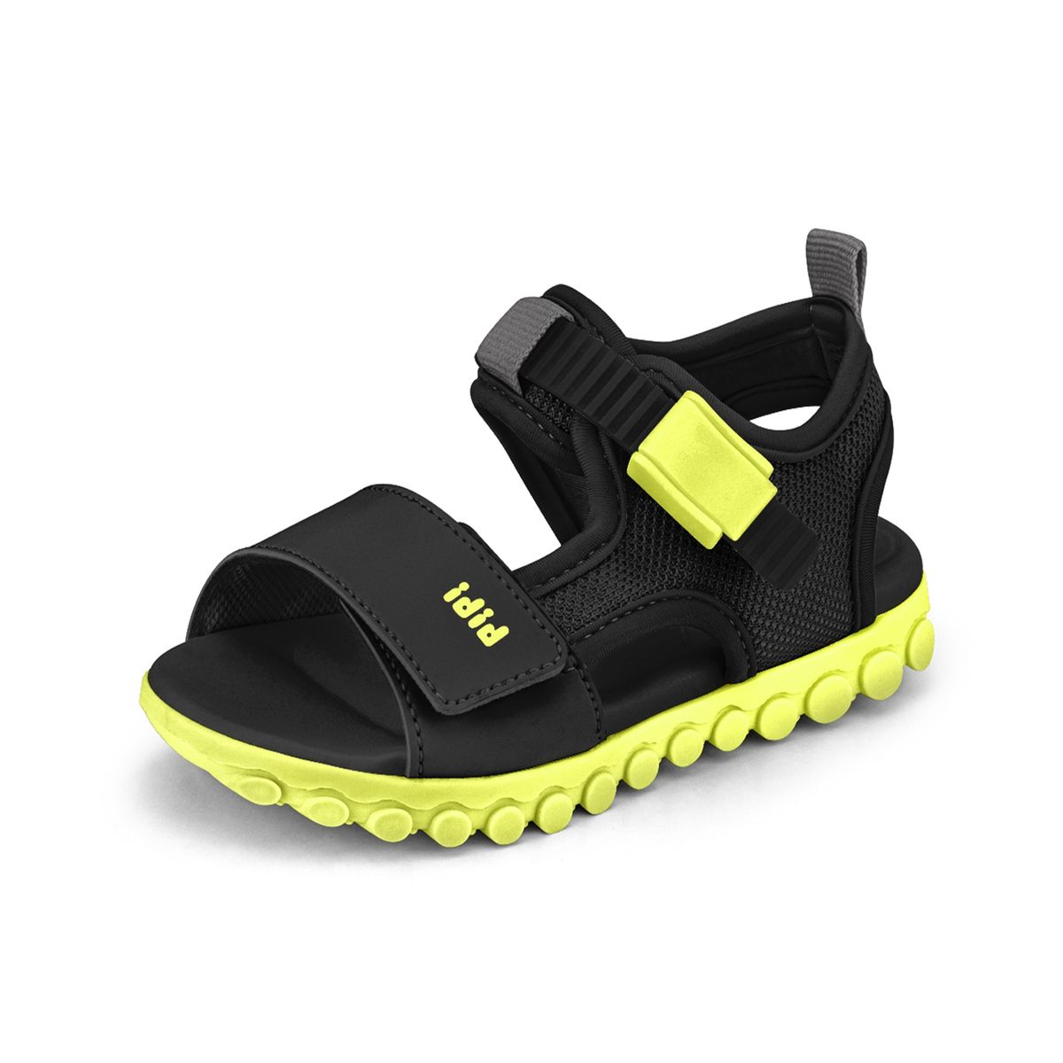BIBI - Sandalia Summer Roller Sport Negro y Amarillo Fluor Bibi