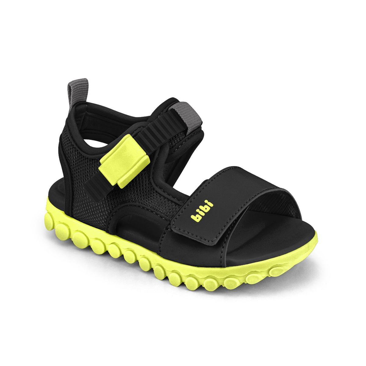 BIBI - Sandalia Summer Roller Sport Negro y Amarillo Fluor Bibi