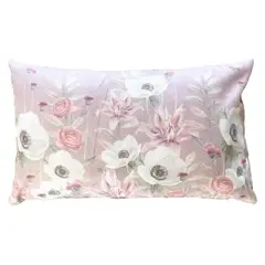 CASA ALVARINHO - Funda cojín gamuza anemone blanca 50x30