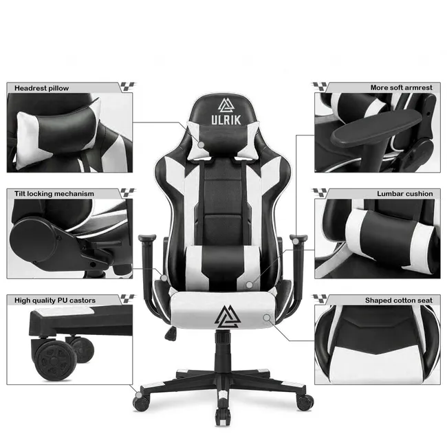 ULRIK - Silla Gamer De Oficina Profesional Ulrik Blanca