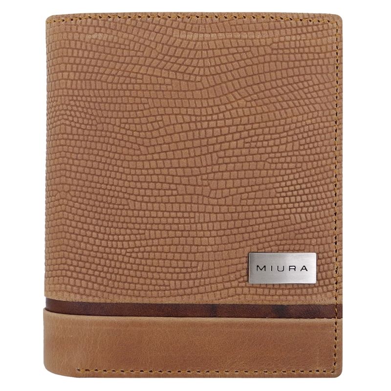 MIURA - Billetera Hombre Mod Marcus Café Caramelo 100 % Cuero Natural