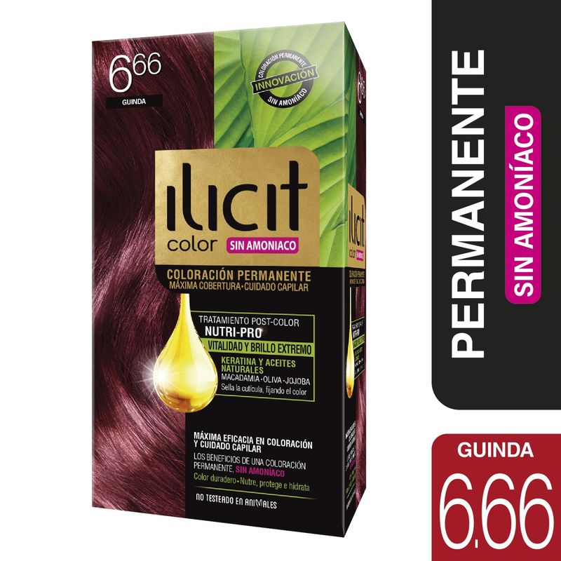 ILICIT - COLORACION PERMANENTE SIN AMONIACO 6.66 GUINDA