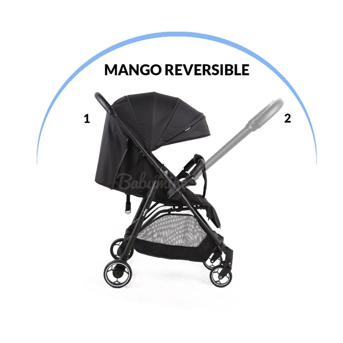 BABYMINE - Coche de Paseo Reversible High Negro Babymine