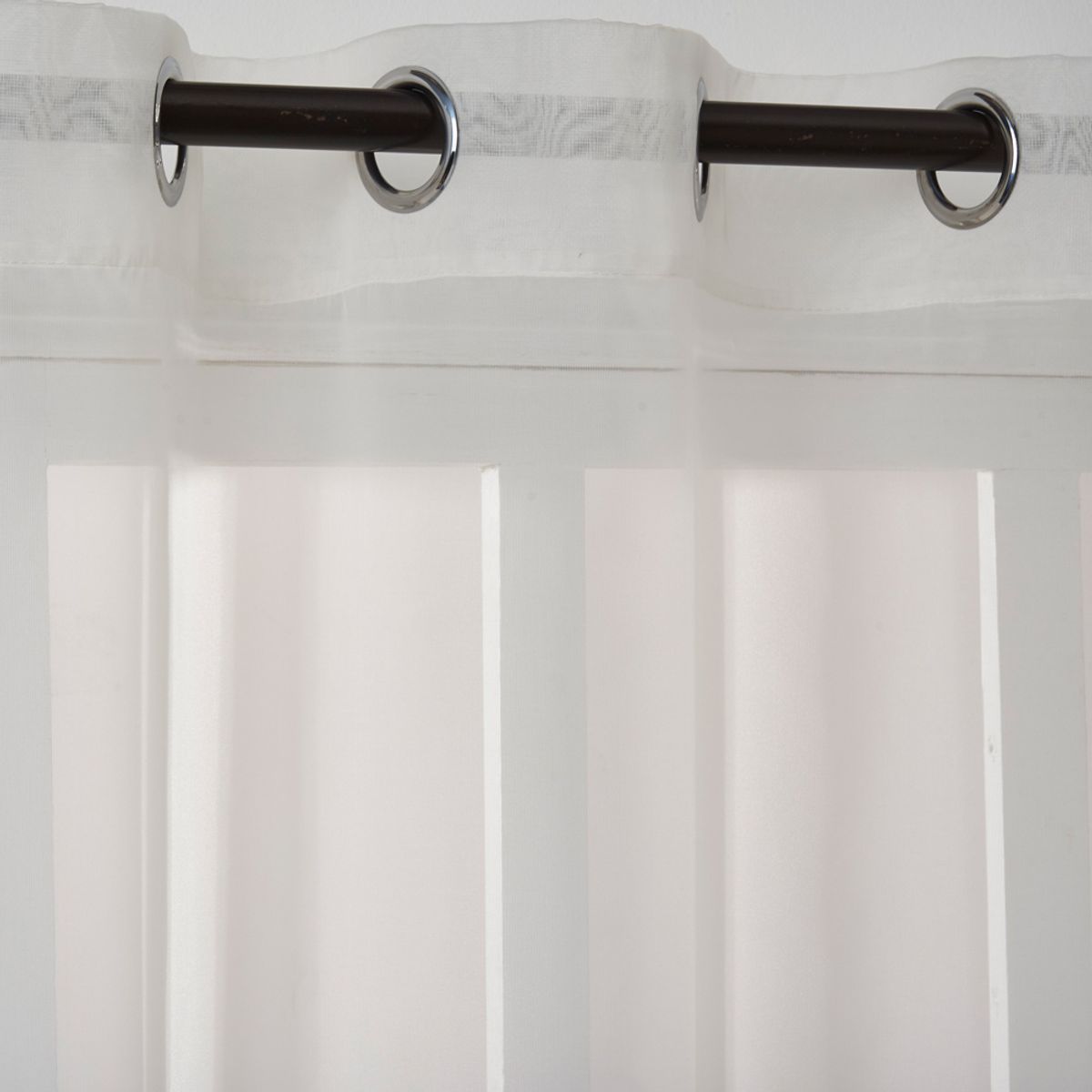 VELUTTI - Set Visillos Ojetillo Liso Crudo Velutti