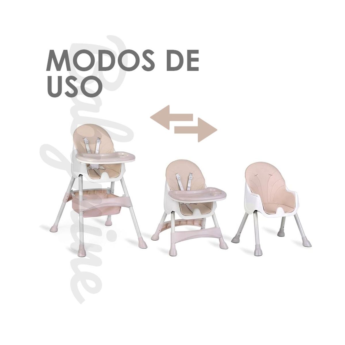 GENERICO - Silla de Comer Multifuncional Rosa - Babymine