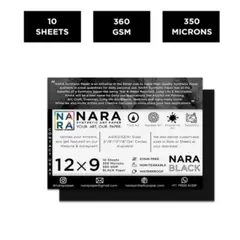 NARA - Papel para Tintas al Alcohol NEGRO/NARA 30 x 23 cm 10 hojas